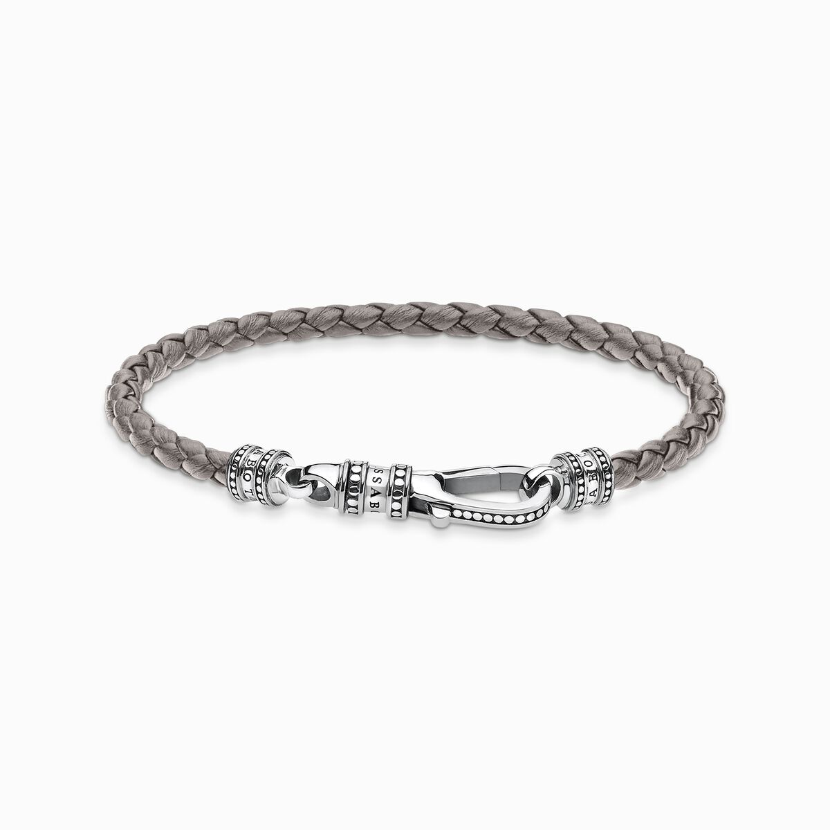 Leather bracelet grey