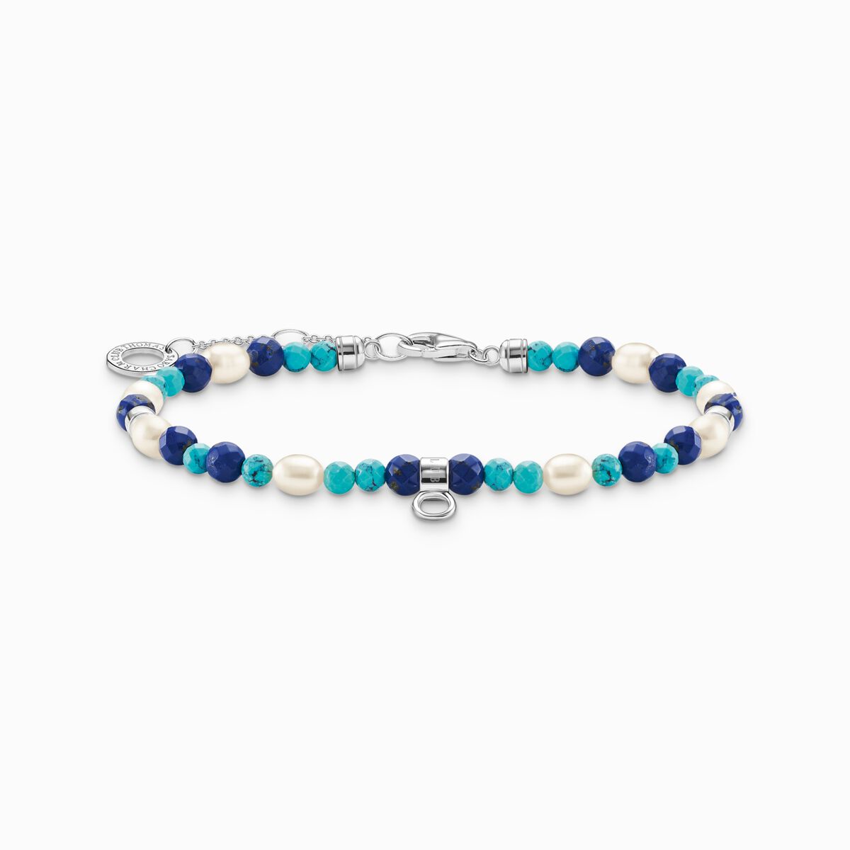 Bracelet with blue stones and pearls