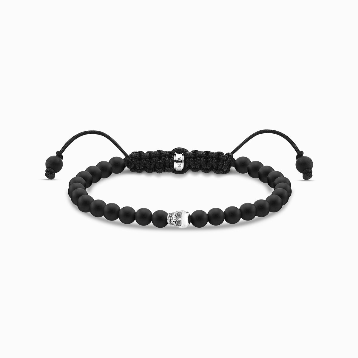 Bracelet black skull silver