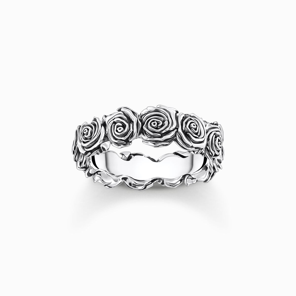 Silver Midnight Rose ring