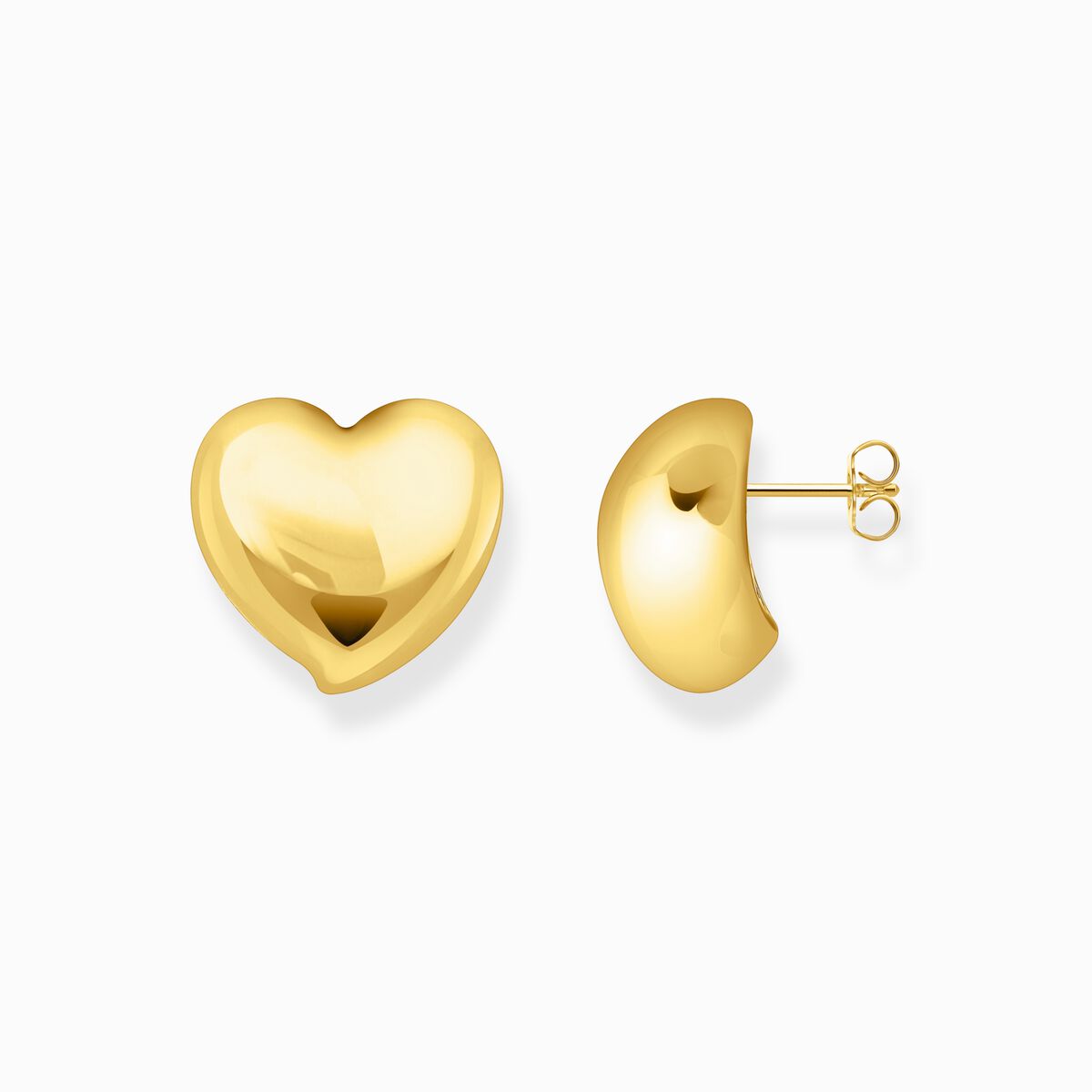 Gold-plated earrings in heart-shape