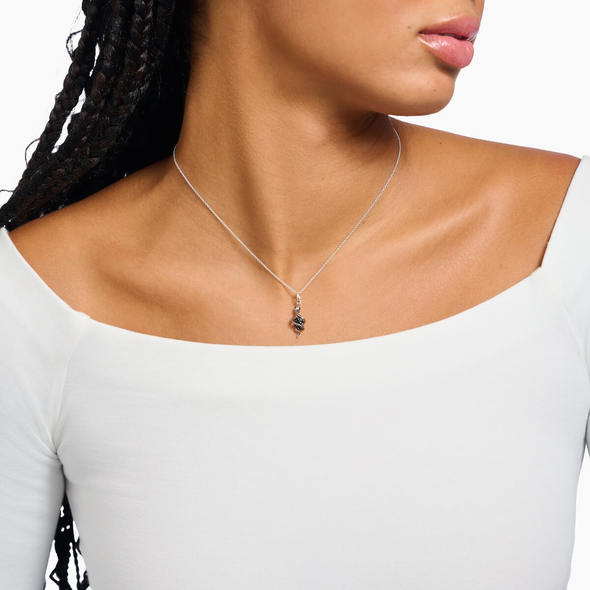 Silver necklace Tempting Romance with spider pendant