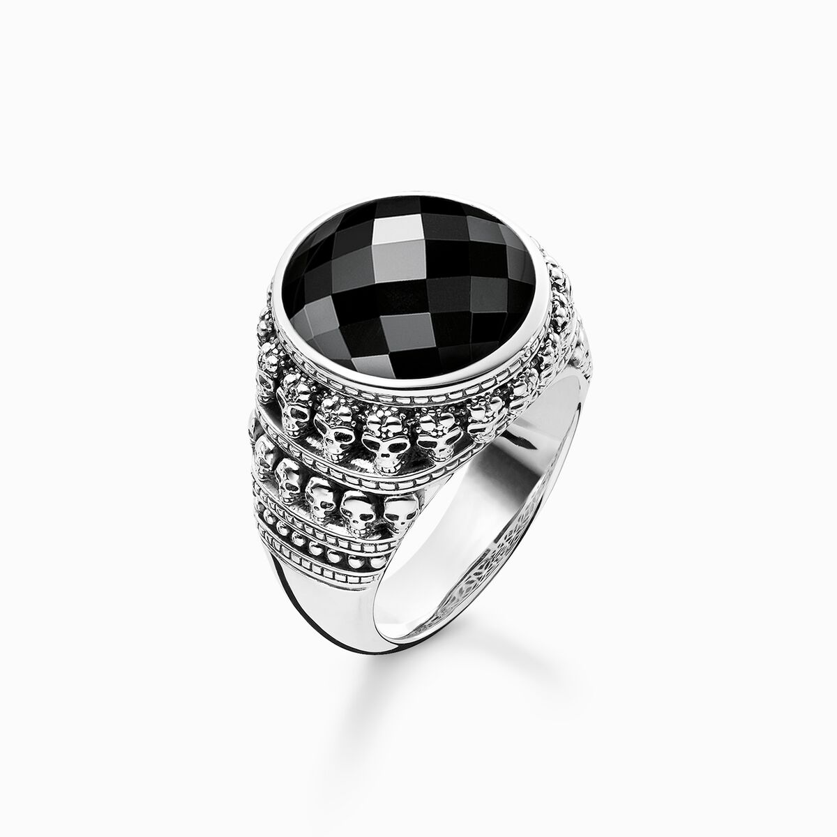 Jewellery set skull silver blackened