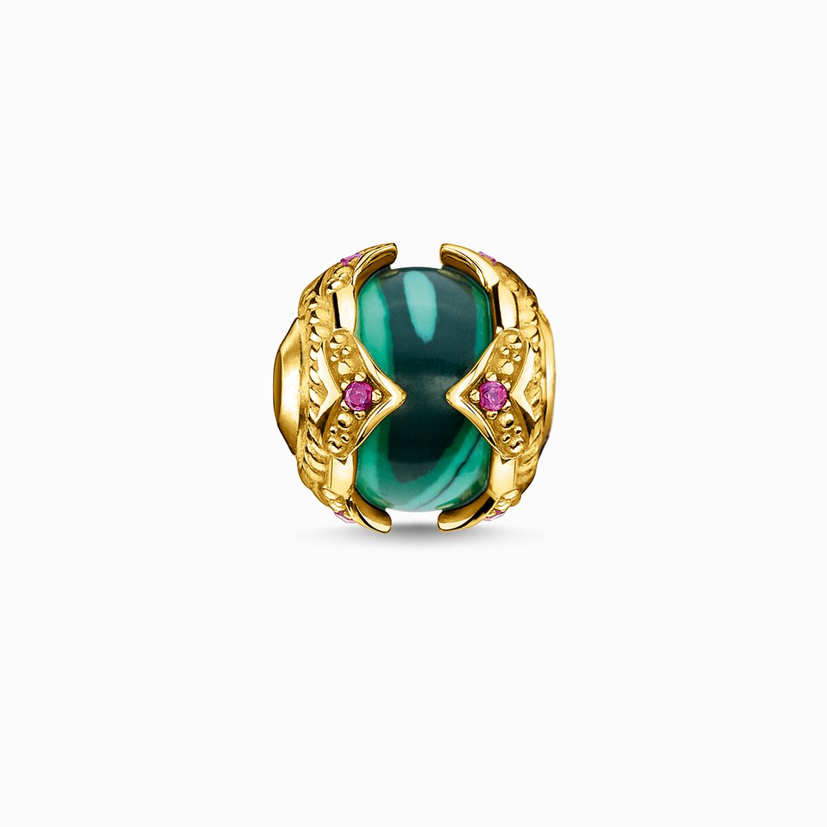 Bead green stone gold