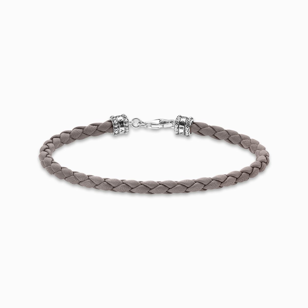 Leather bracelet grey