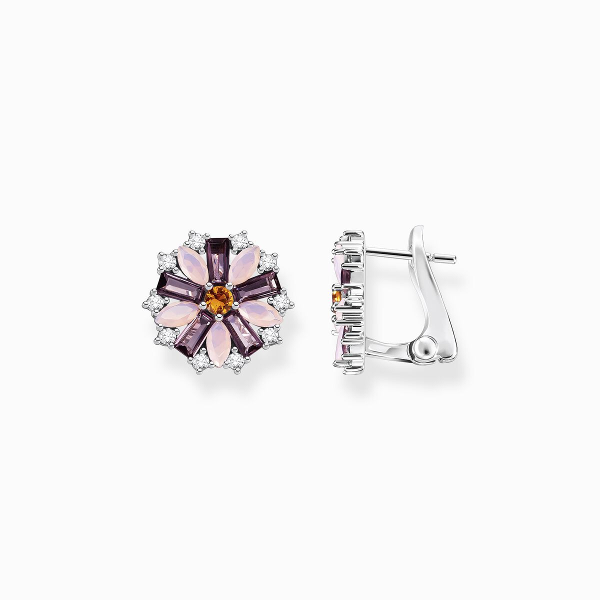Ear clip flower silver