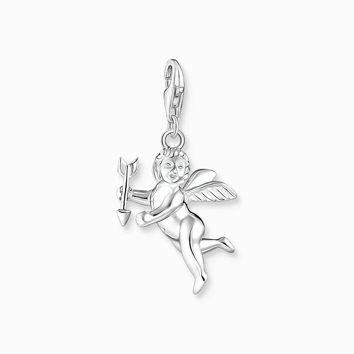 Charm pendant cupid angel silver