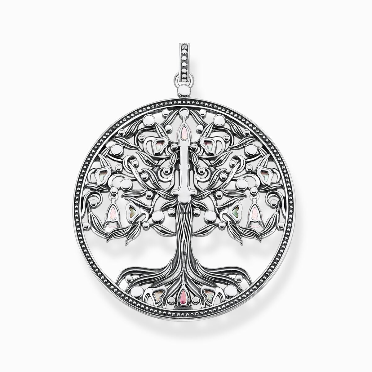 Pendant Tree of Love silver colourful stones