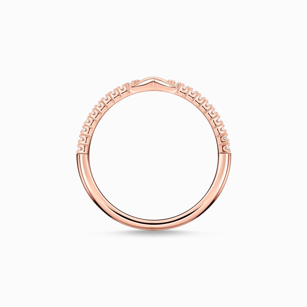 Ring infinity with white stones rose gold