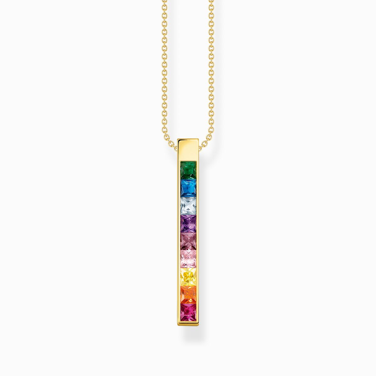 Necklace colourful stones gold