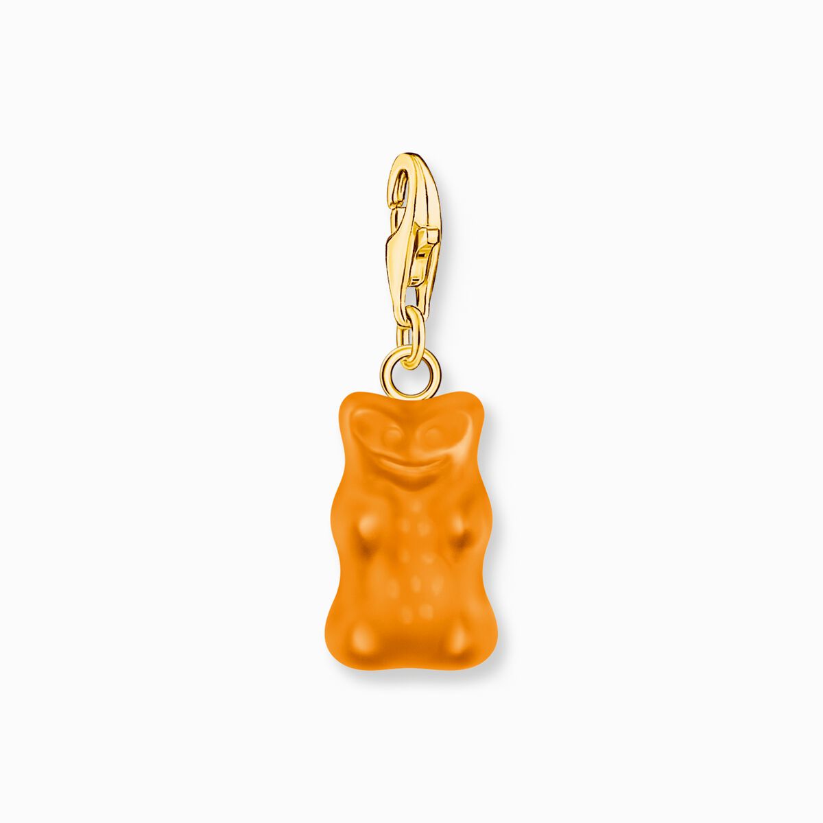 Gold-plated charm pendant goldbears in orange