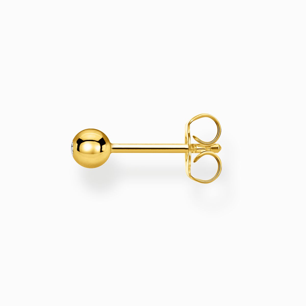 Single ear stud white stone gold