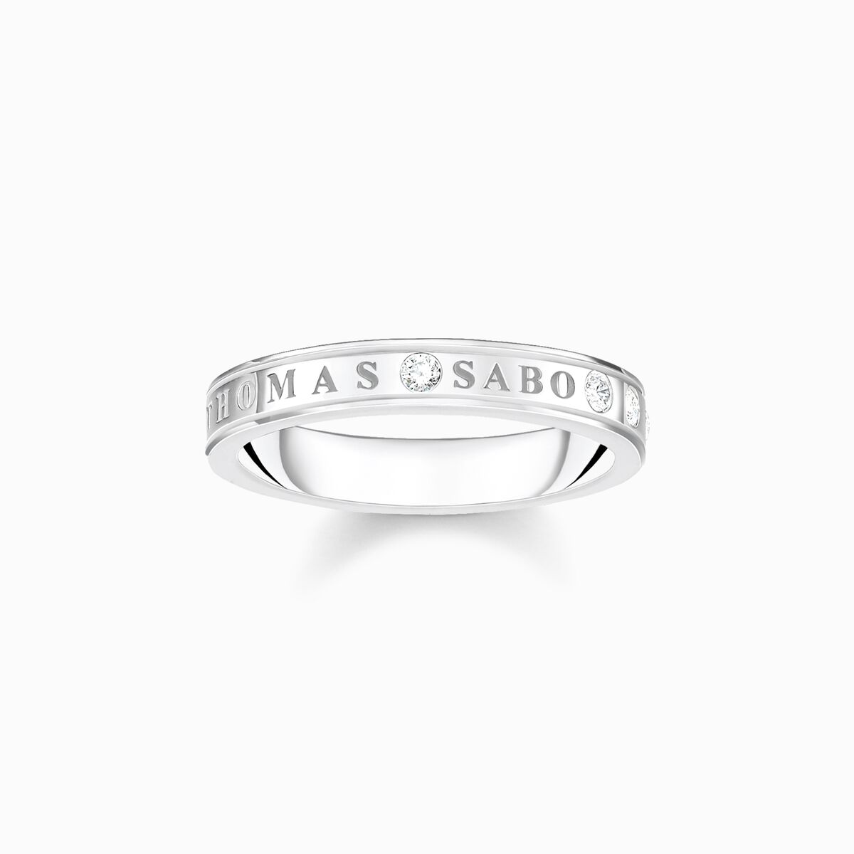 Ring with white stones silver