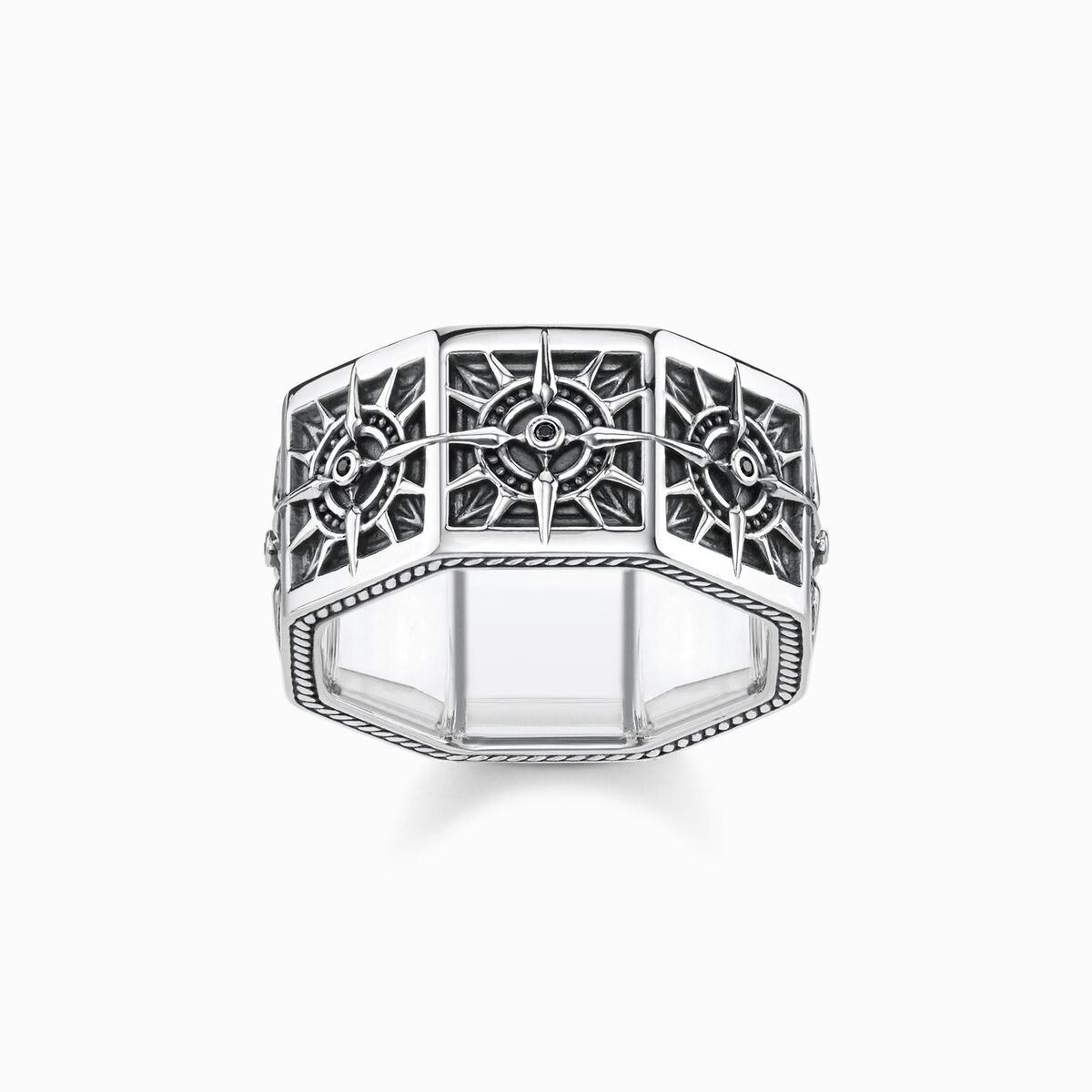 Ring compass, angular, black