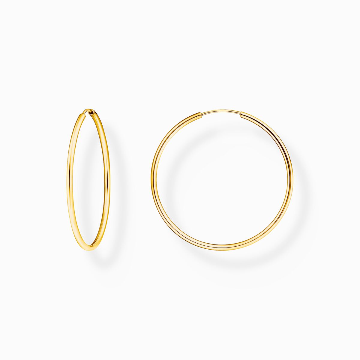 Gold-plated medium hoop earrings