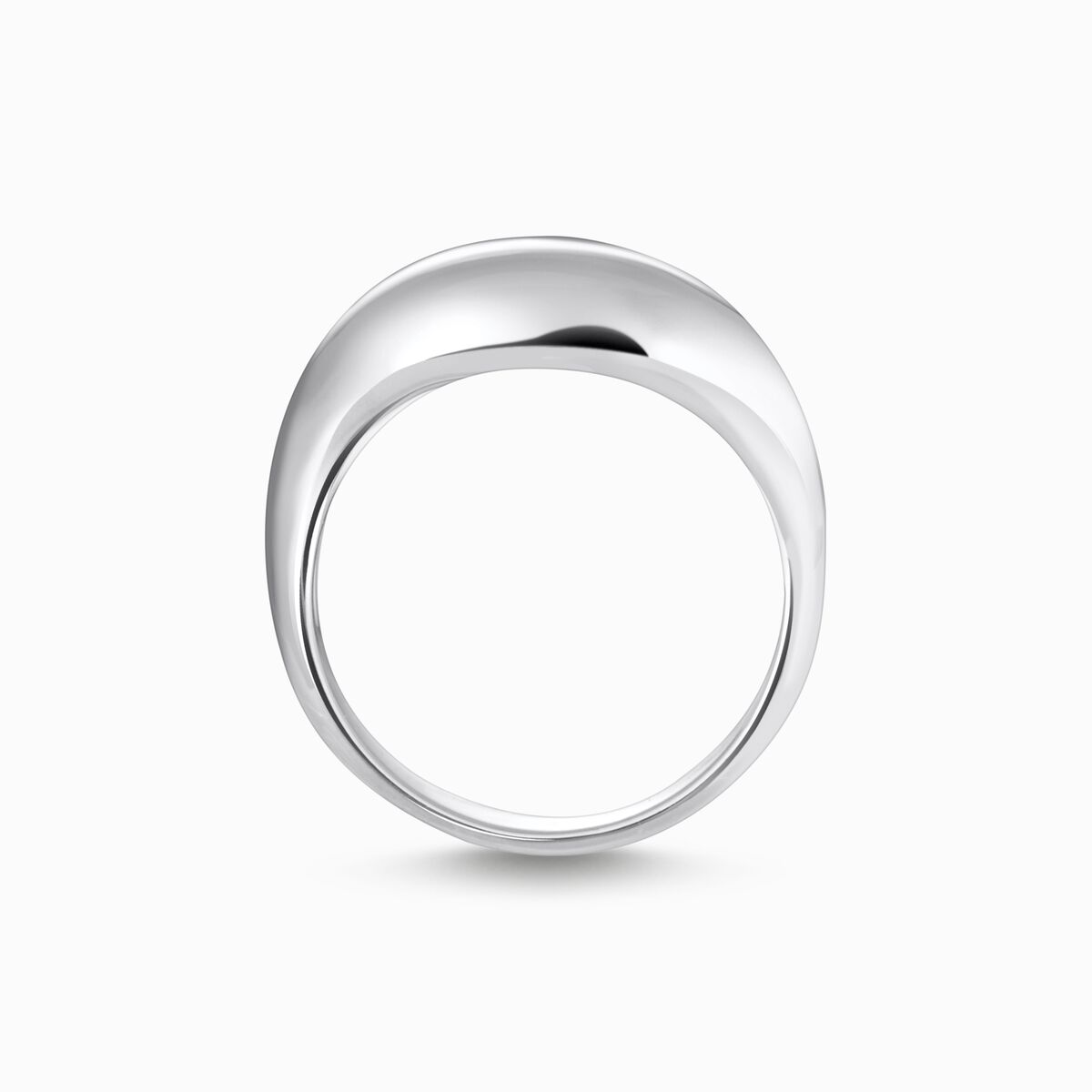 Silver ring in organic shape