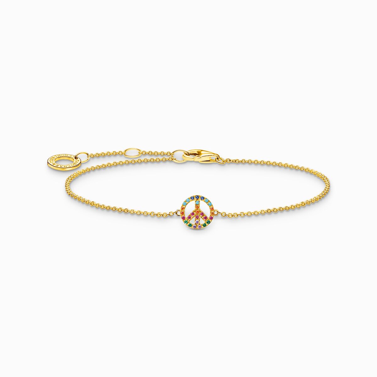 Jewellery set peace with colourful stones gold
