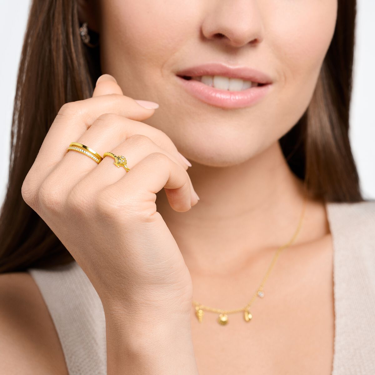 Ring rope with shell gold