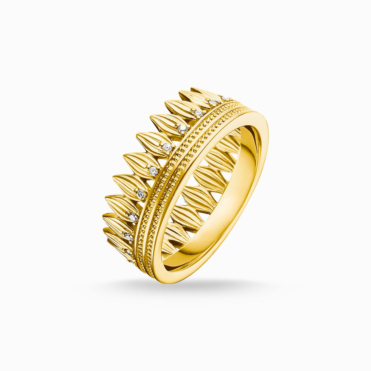 Ring leaves crown gold