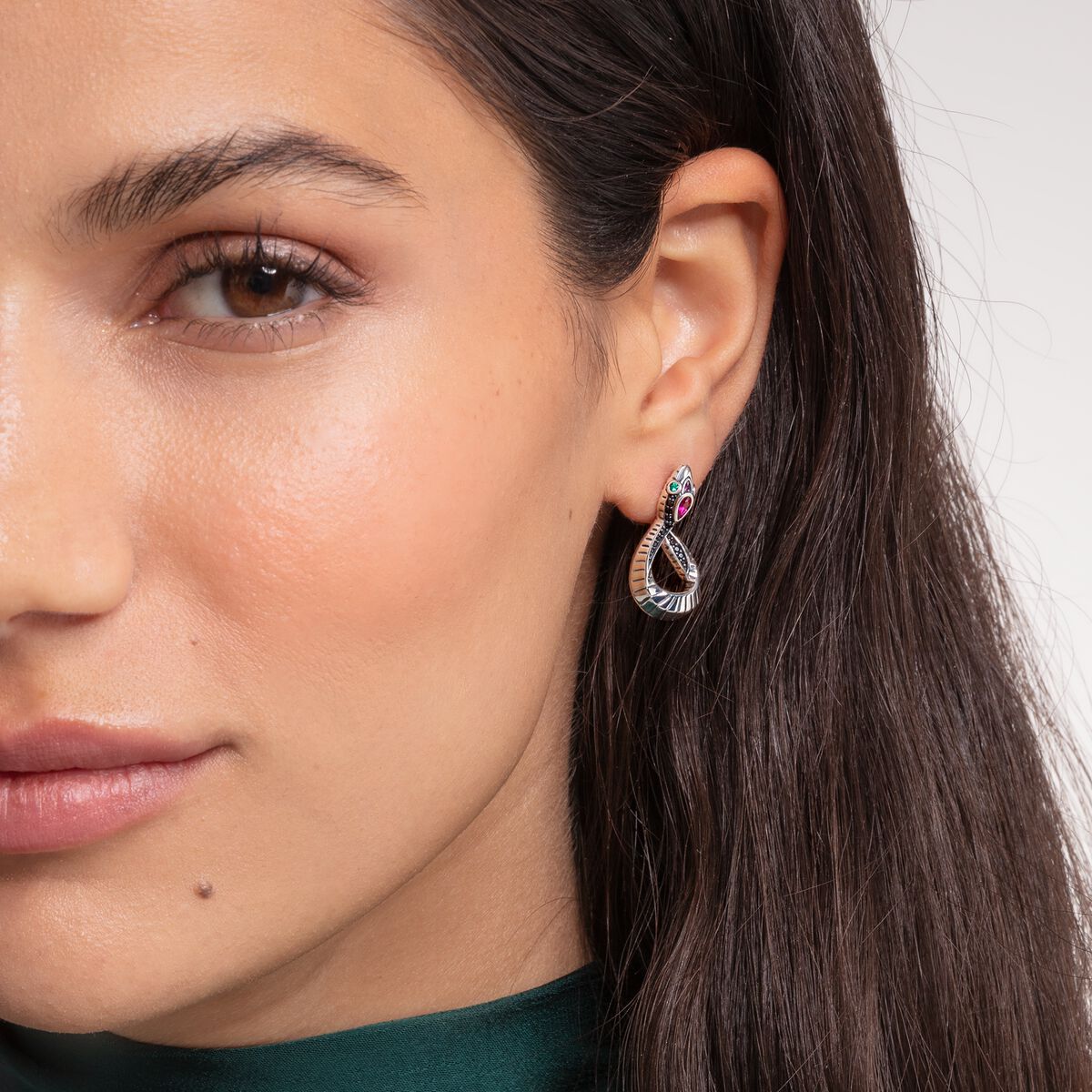 Earrings snake silver