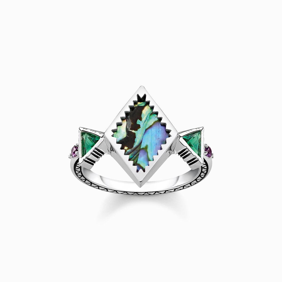 Ring zig zag mother of pearl abalone