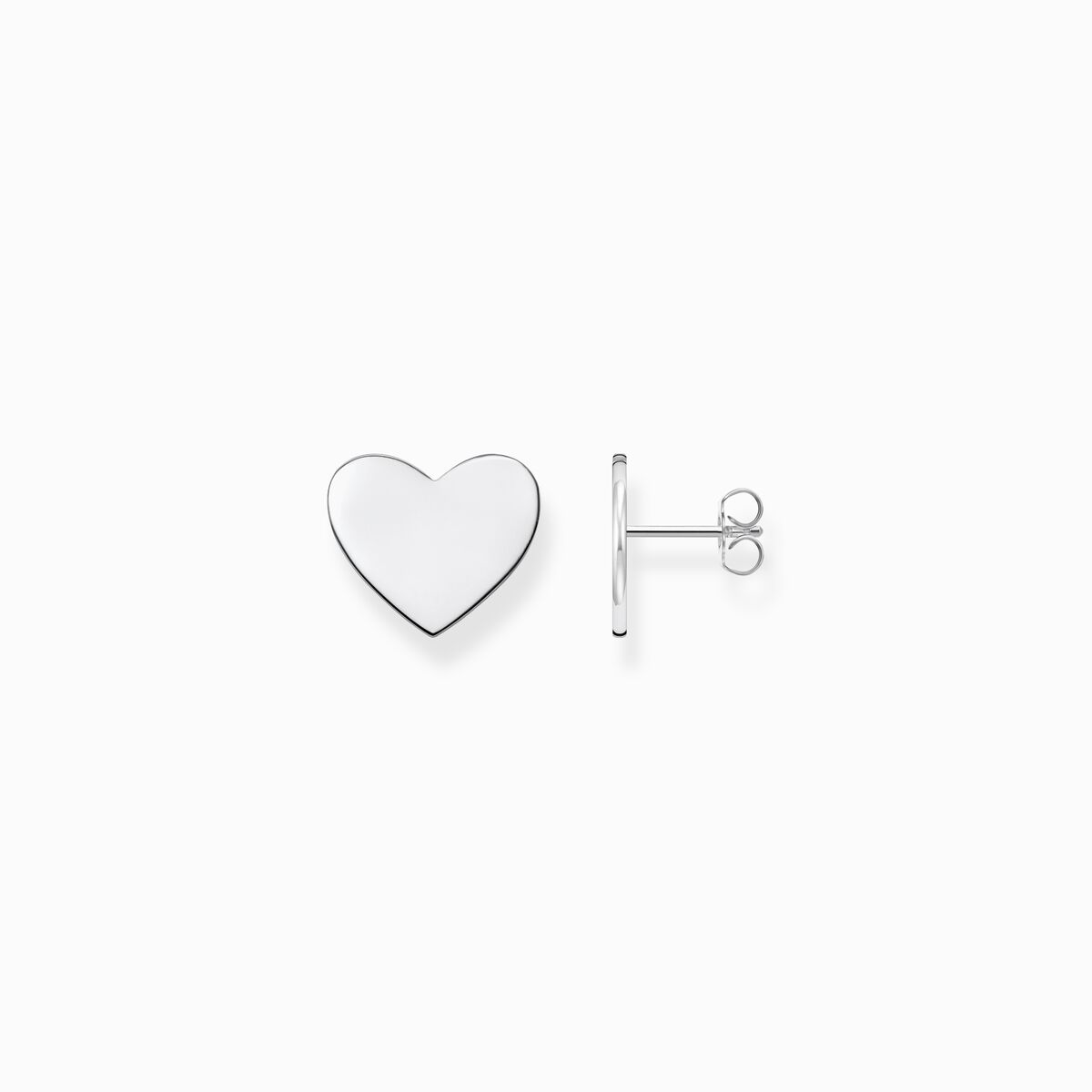 Ear studs heart silver