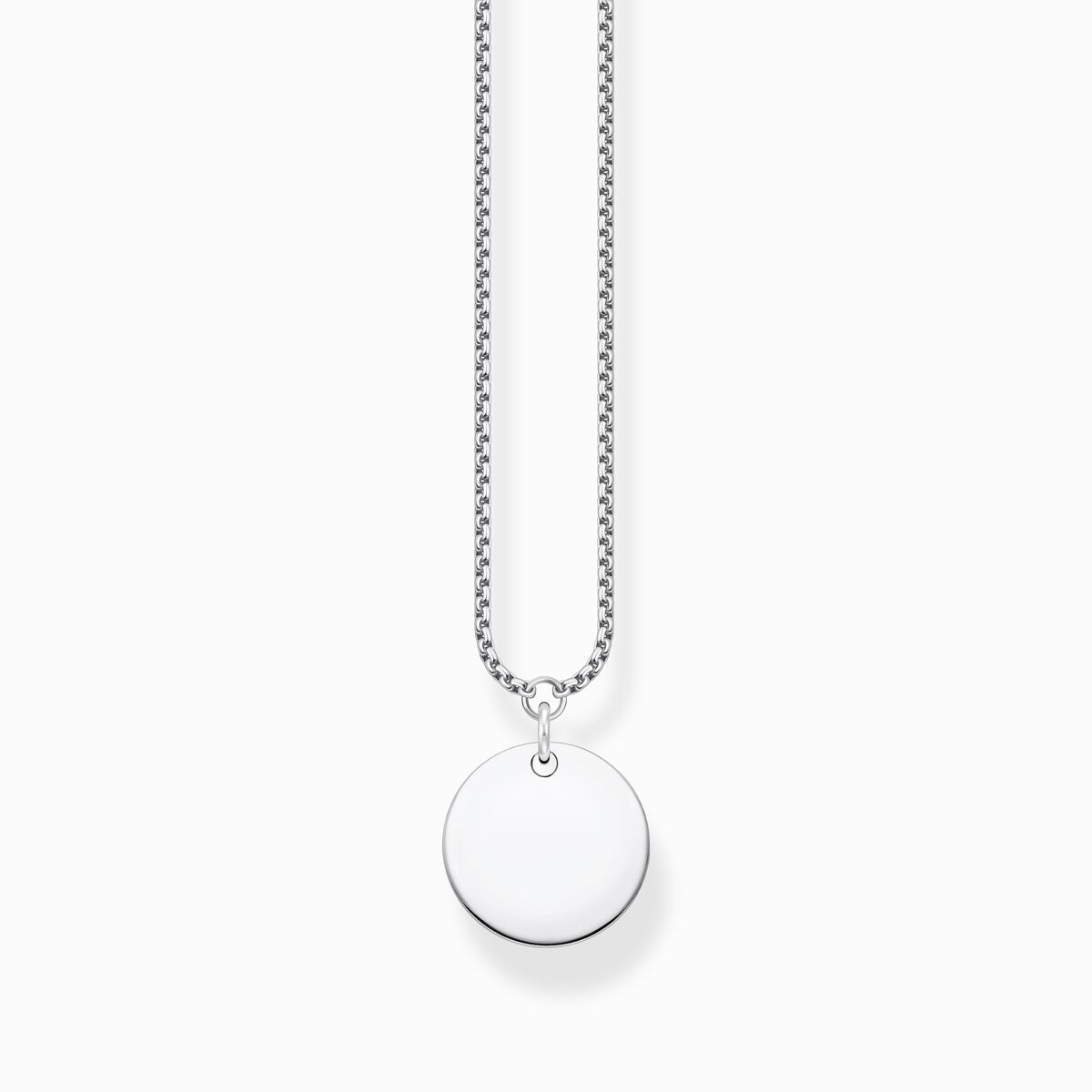 Necklace with disc silver