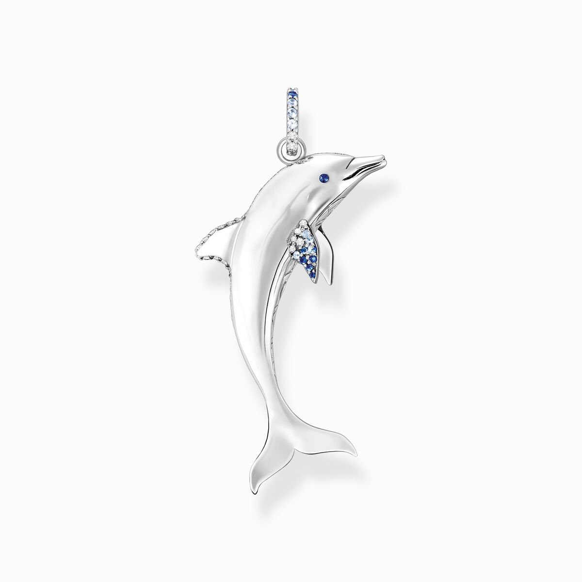 Pendant dolphin with blue stones