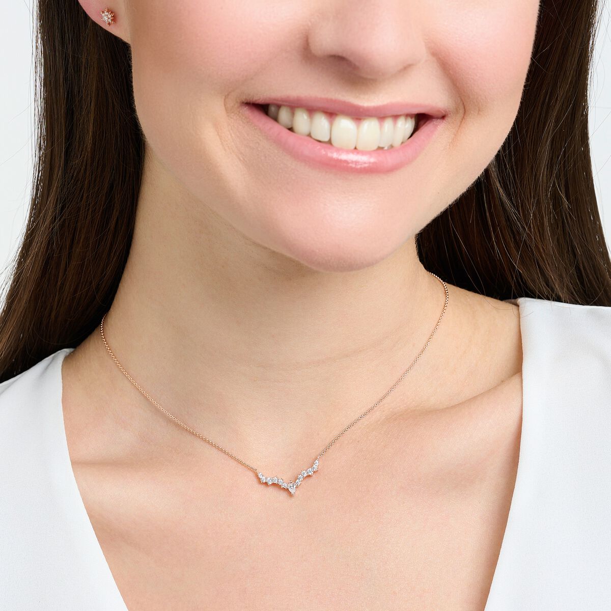Necklace ice crystals rose gold