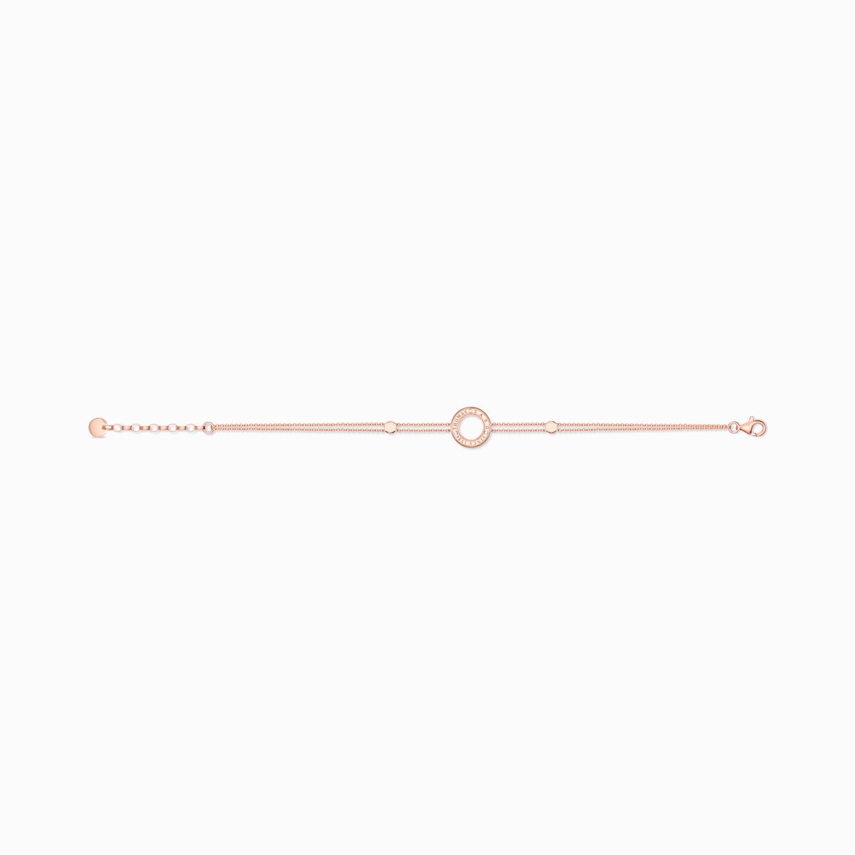 Bracelet circle with white stones rose gold plated