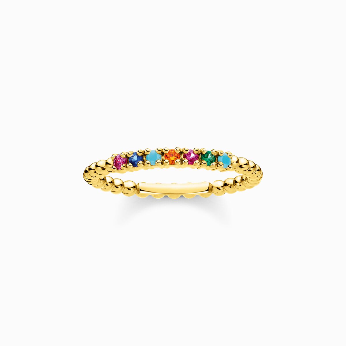 Ring dots colourful stones gold