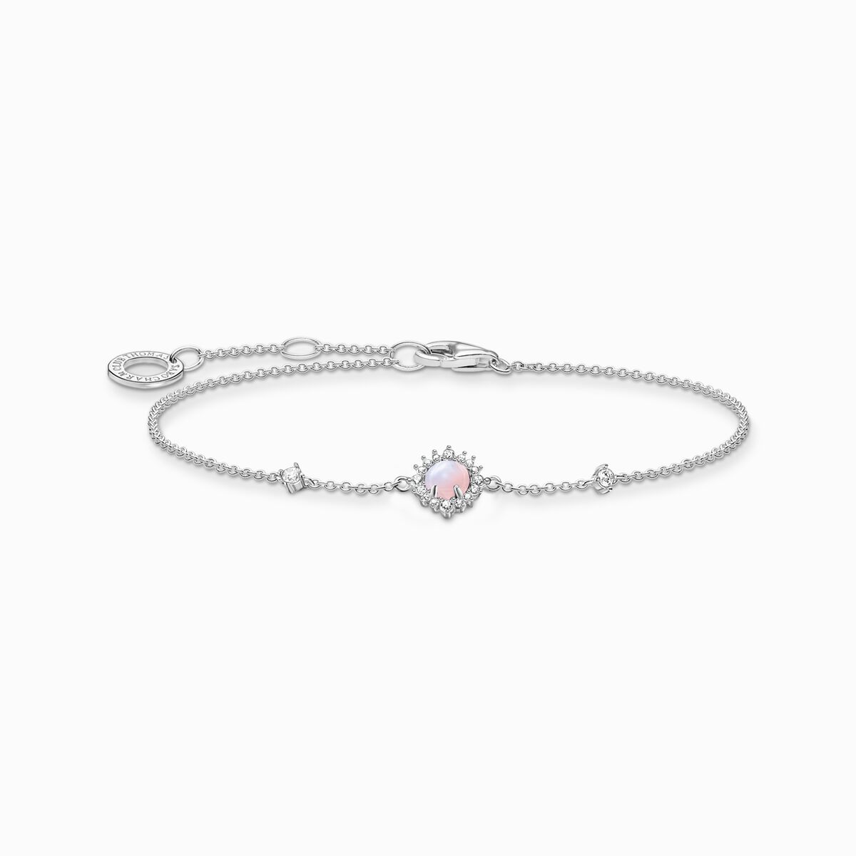 Bracelet vintage shimmering pink opal-coloured stone