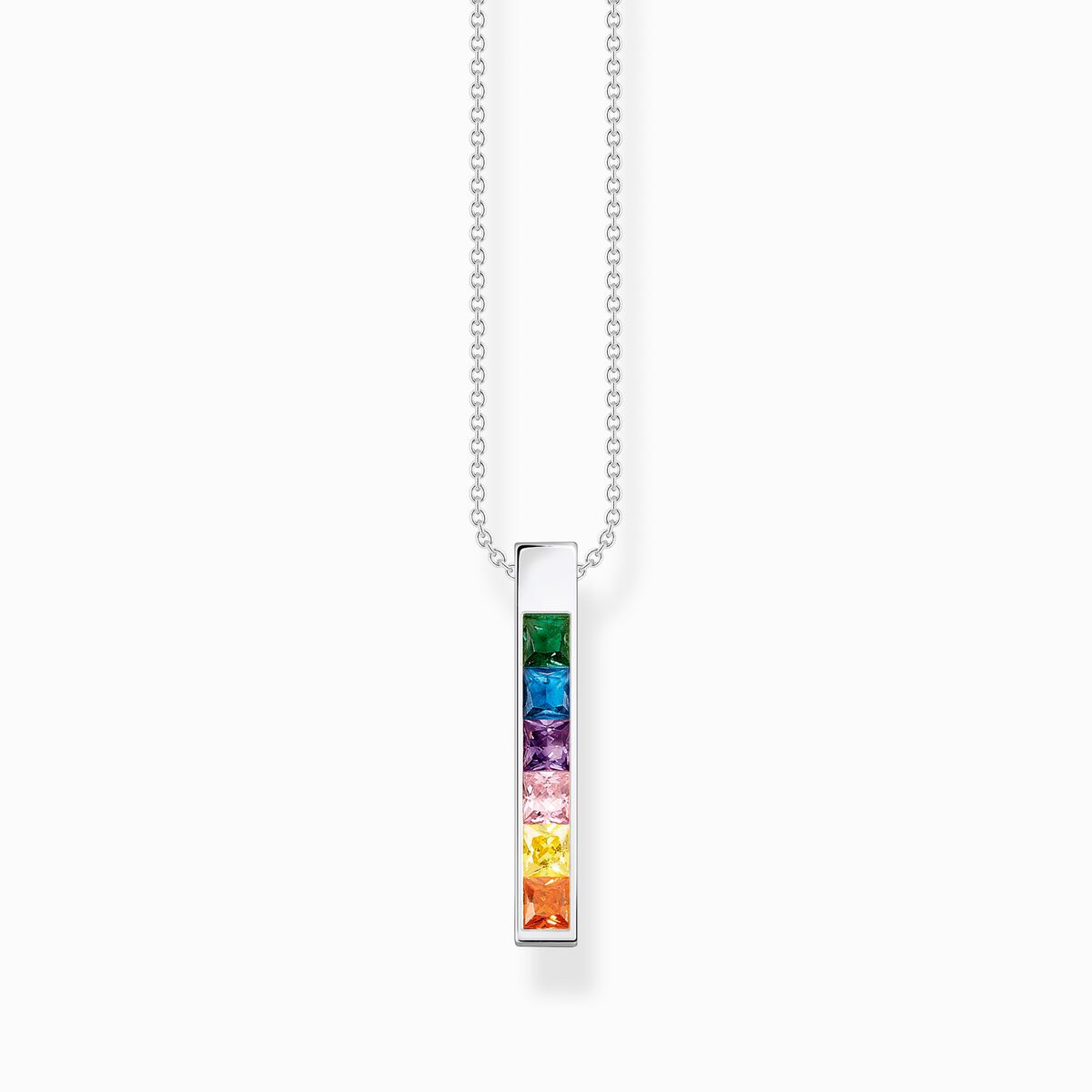 Necklace with colourful stones silver
