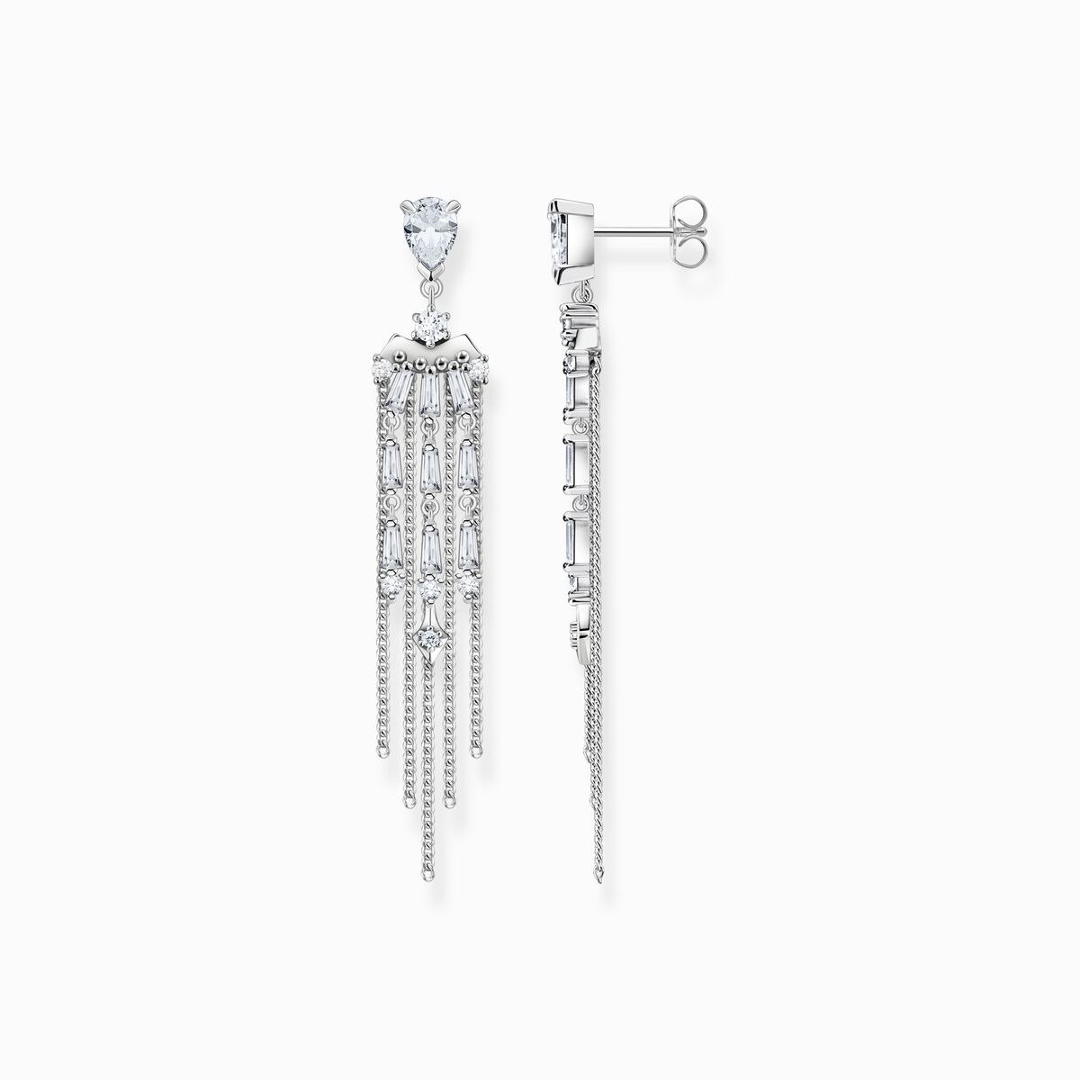 Earrings with winter sun rays silver