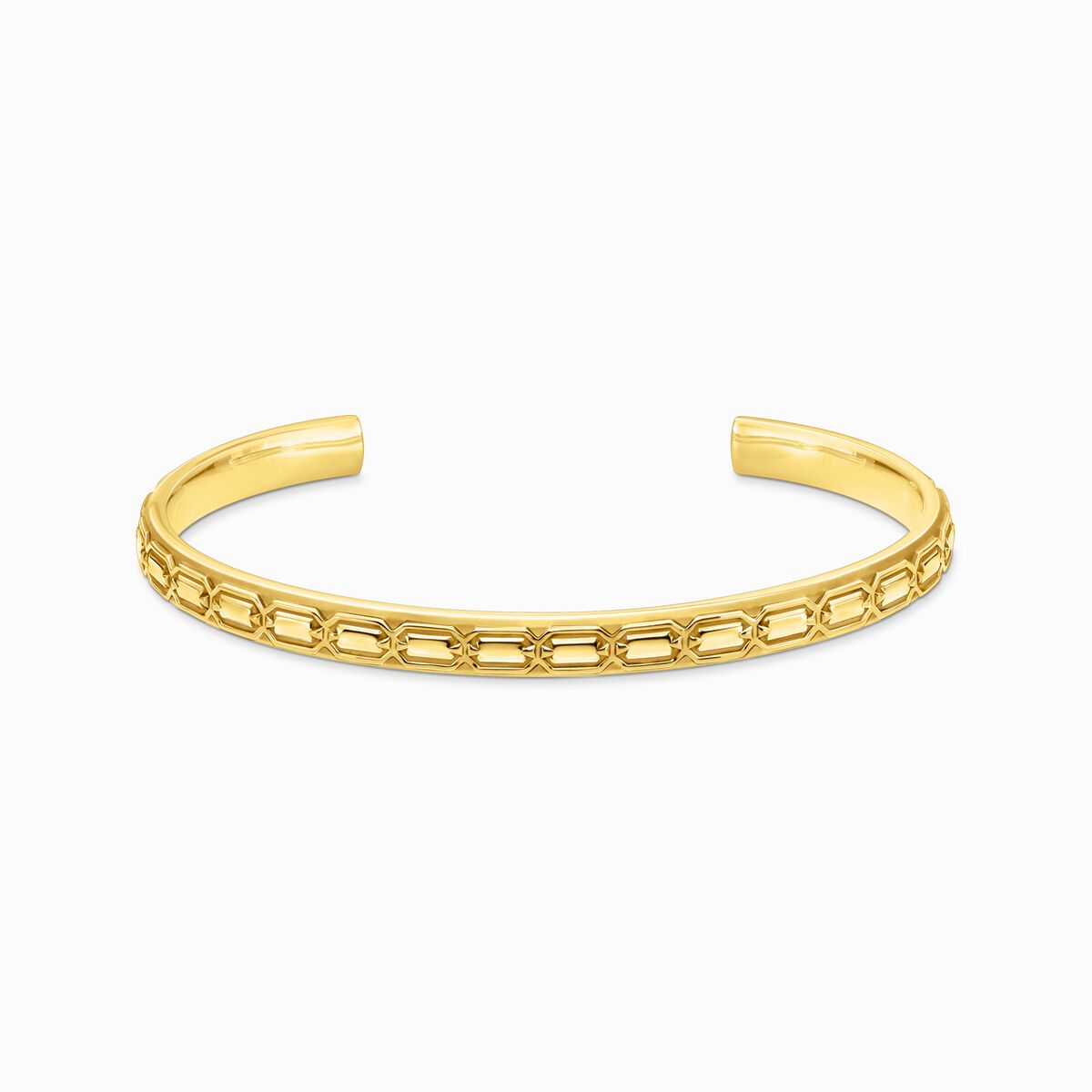 Yellow-gold plated slim bangle with crocodile detailing