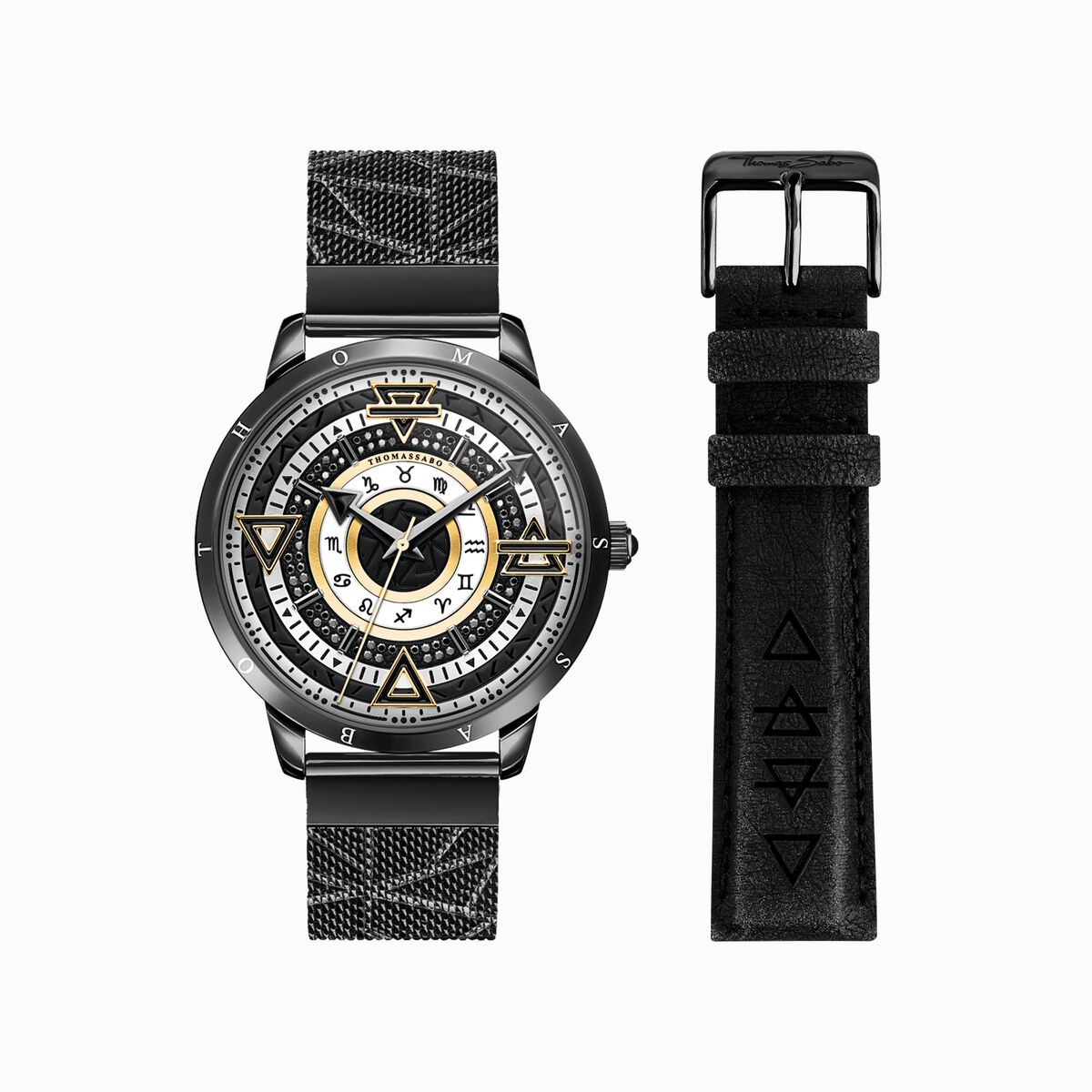 Men’s watch Elements of Nature with black stones two-tone