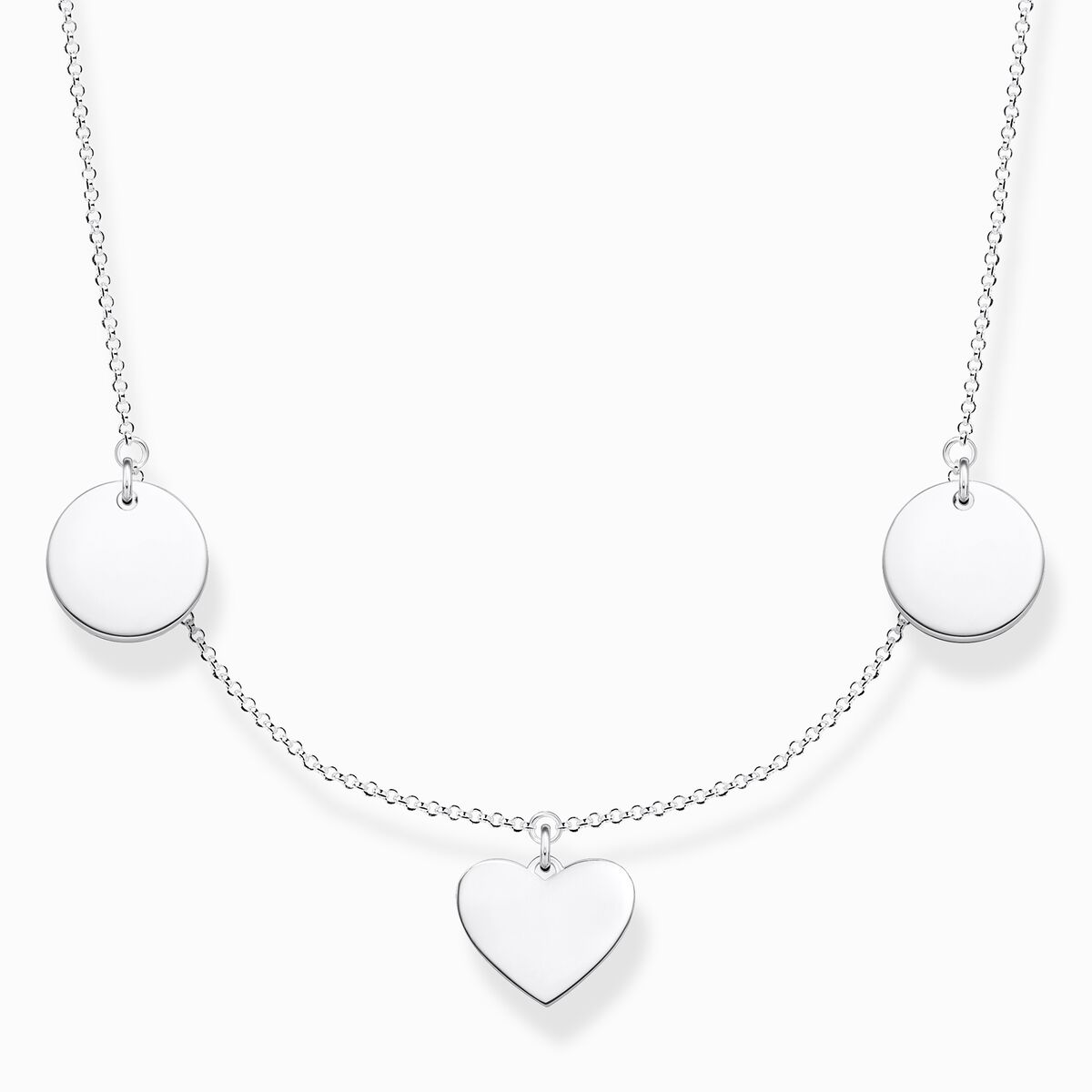 Necklace disc and heart