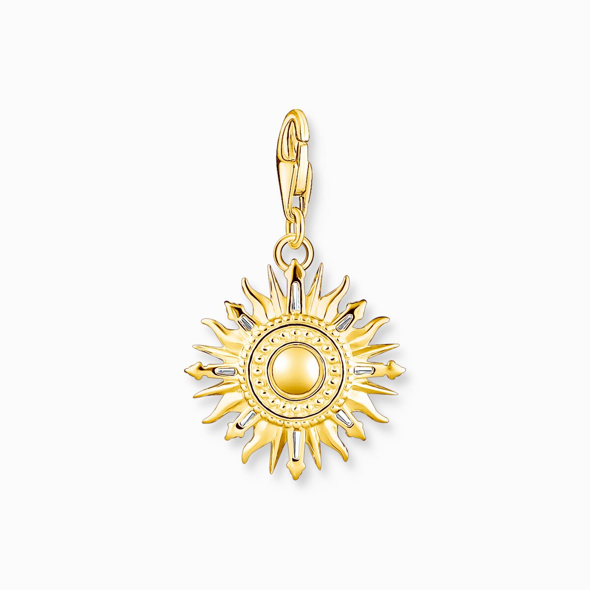 Charm pendant colourful sun gold plated