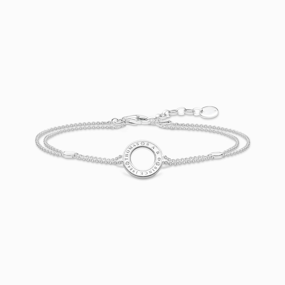 Bracelet circle with white stones silver
