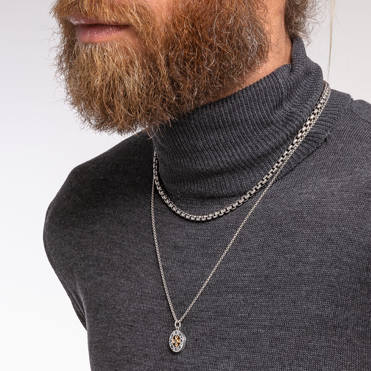 Necklace cross black stones gold