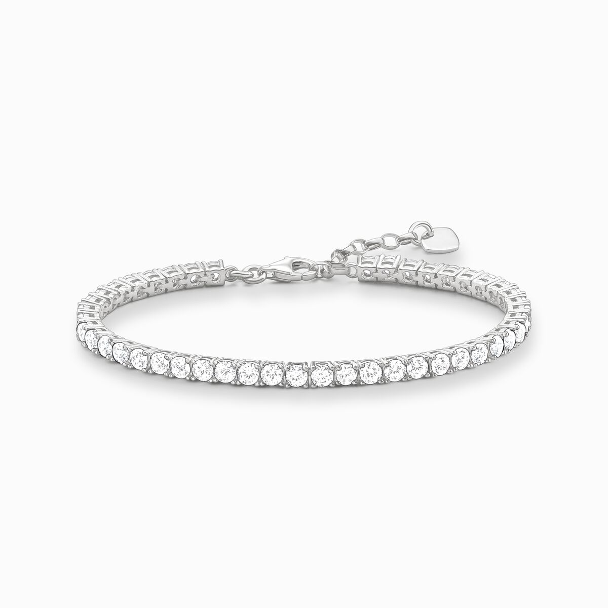 Tennis bracelet with white stones silver