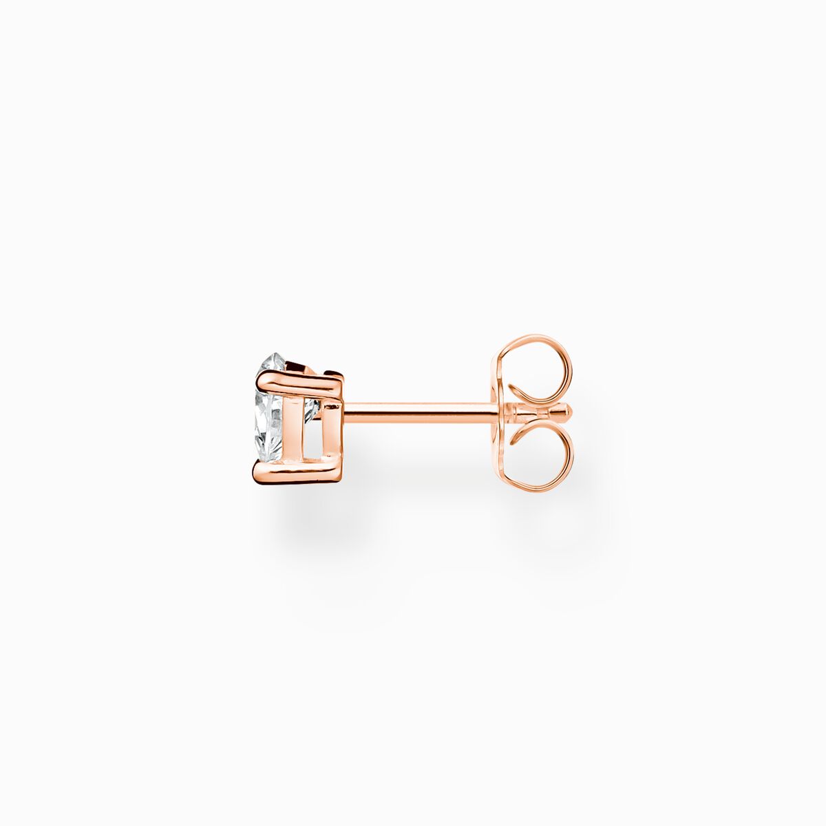 Single ear stud heart rose gold