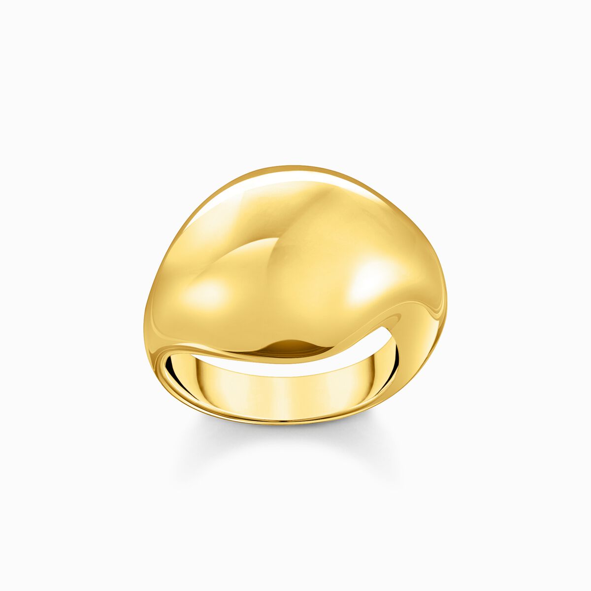 Gold-plated ring in organic drop-shape
