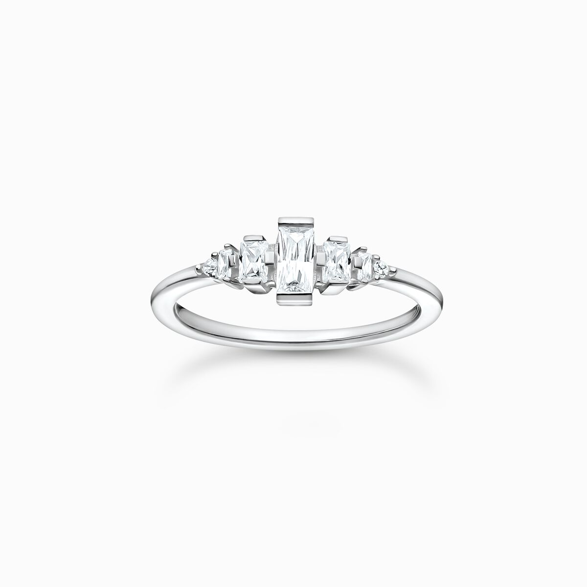 Ring vintage white stones silver