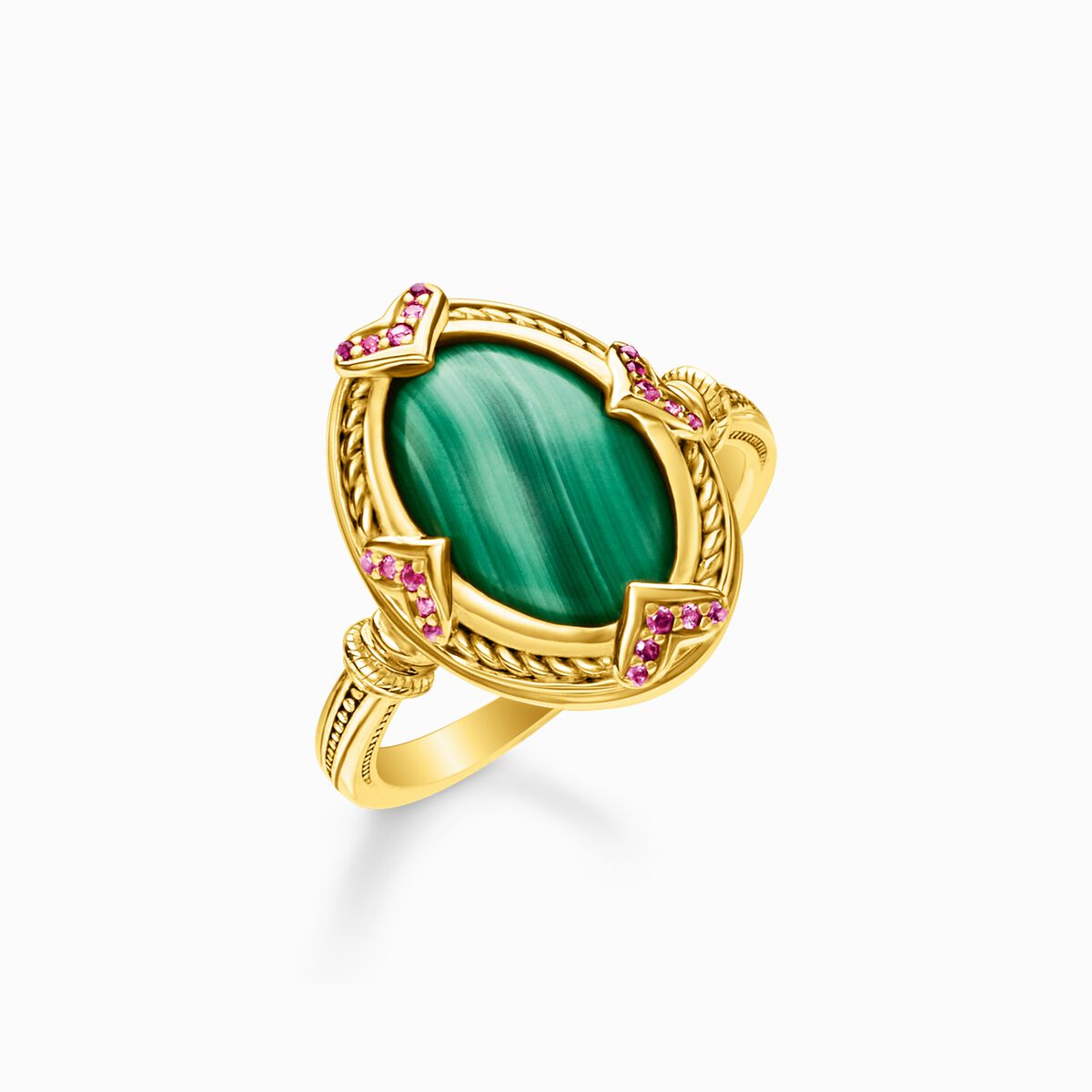 Ring green stone gold