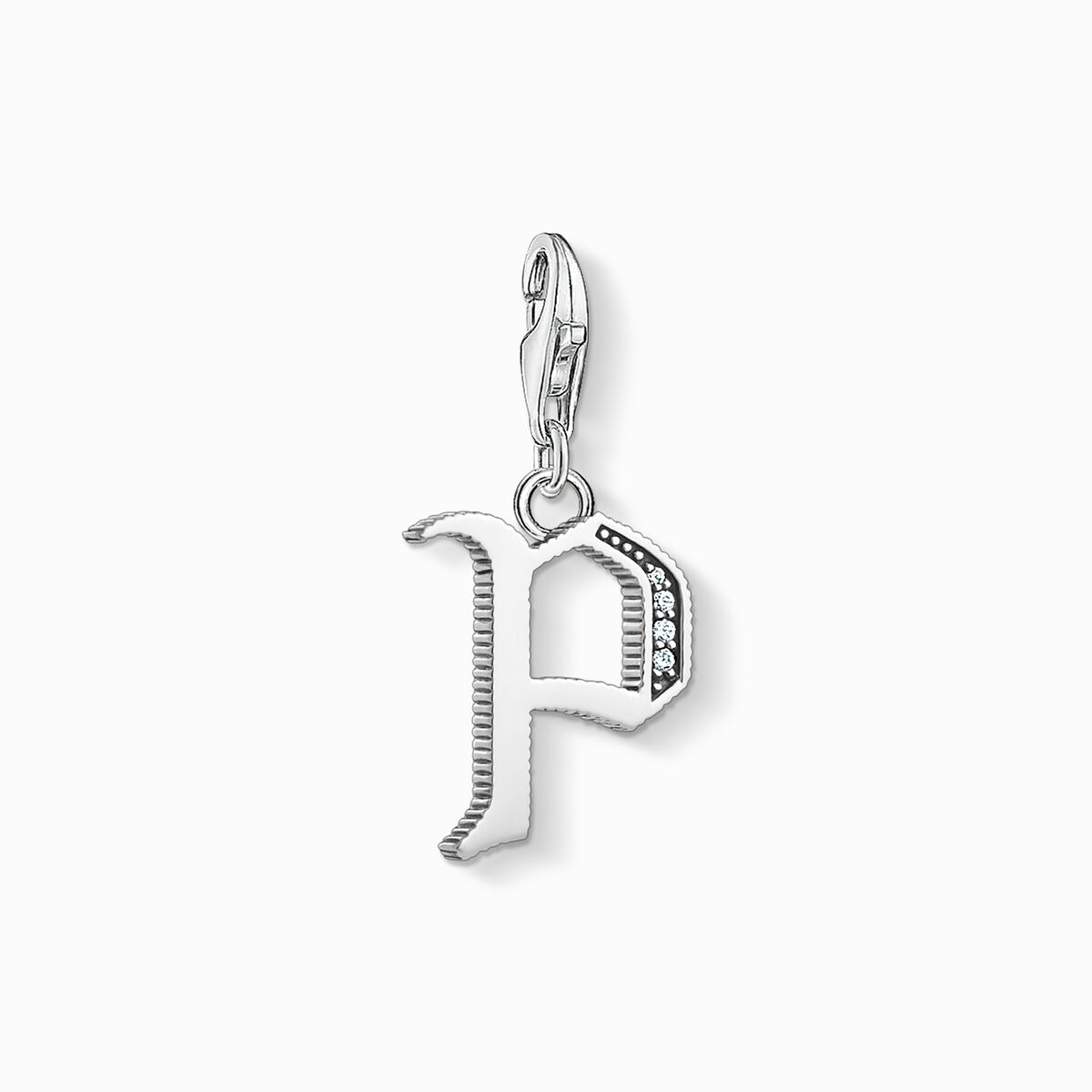 Charm pendant letter p silver