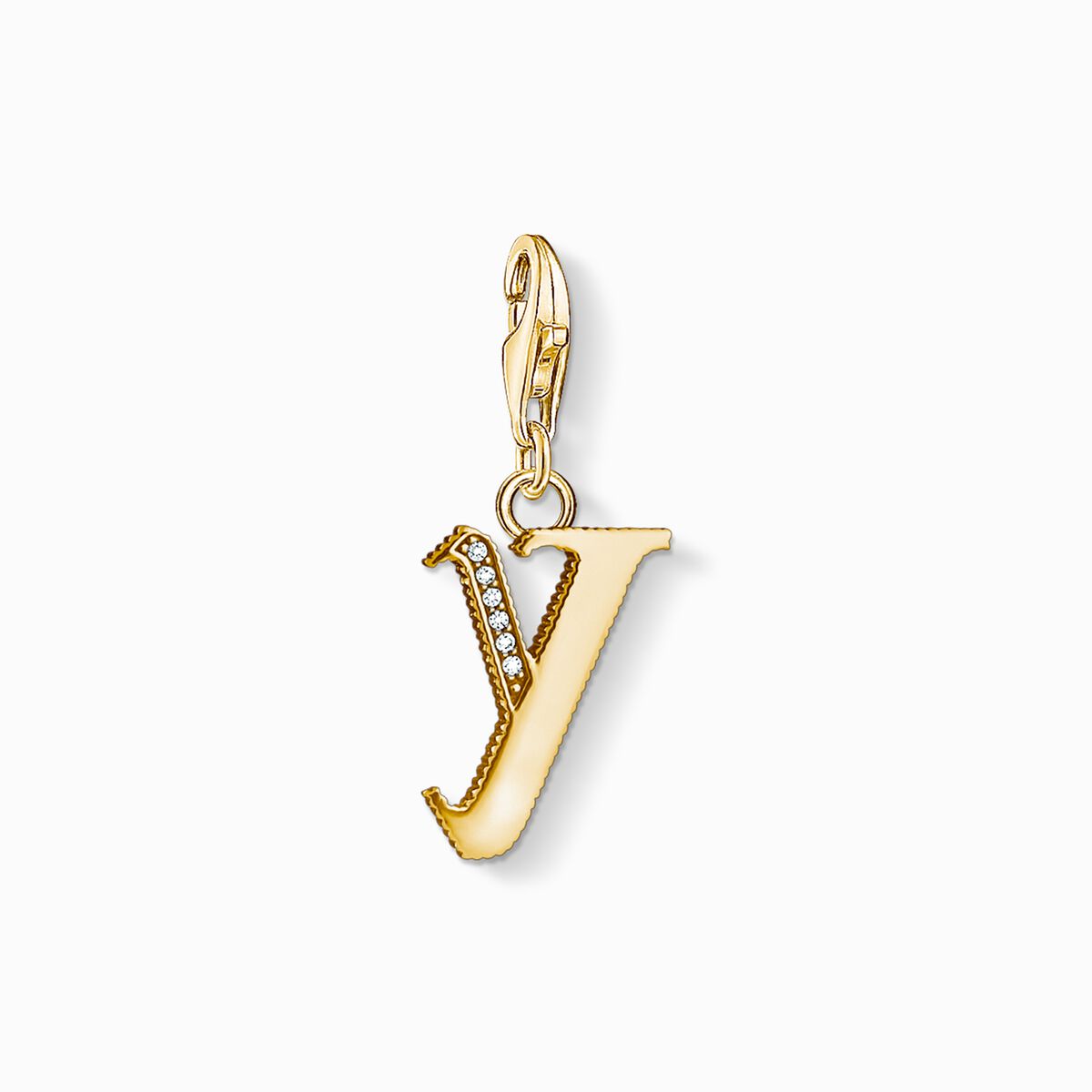 Charm pendant letter y gold