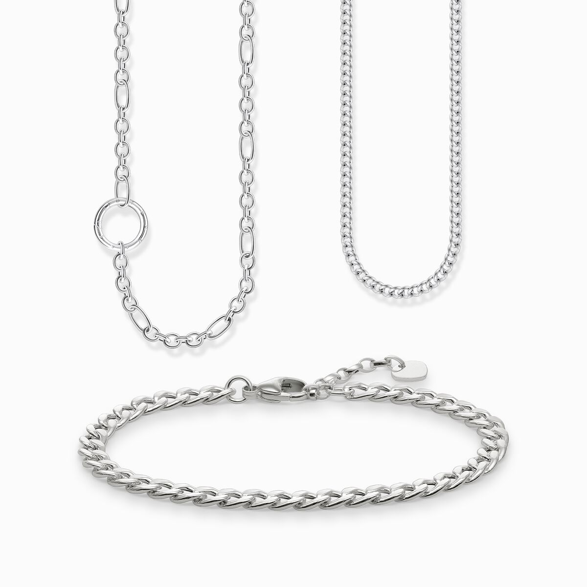 Jewellery set layering with links silver