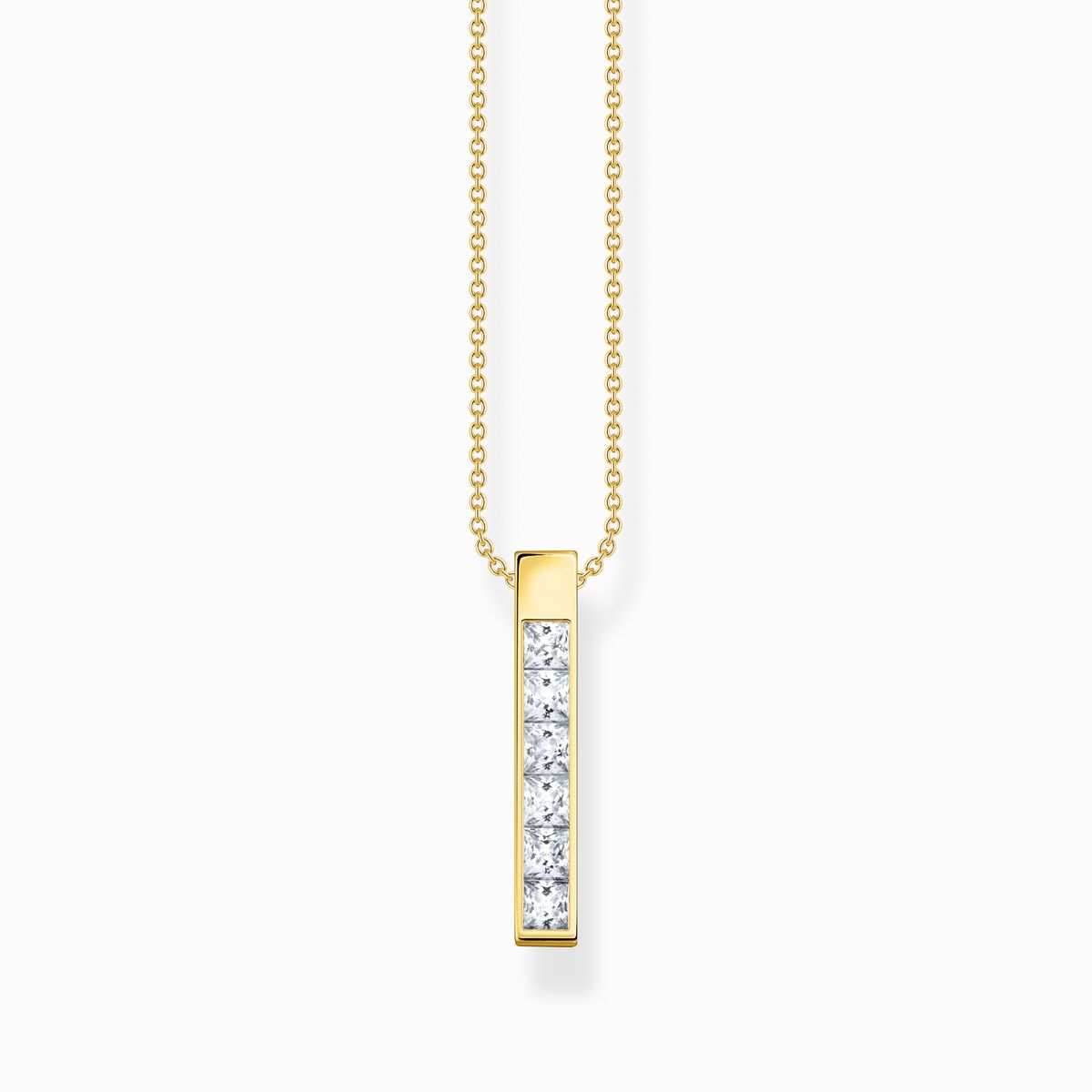 Necklace with white stones gold plated