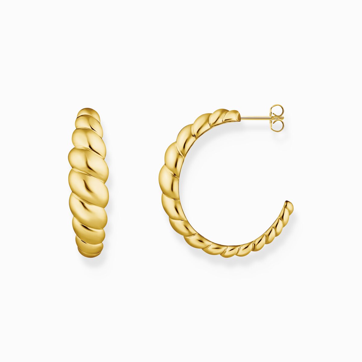 gold-plated organic forms hoops